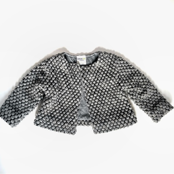 OshKosh Wool Blend Bobble Jacket Gray 4T Jersey Knit Lined - Picture 2 of 7
